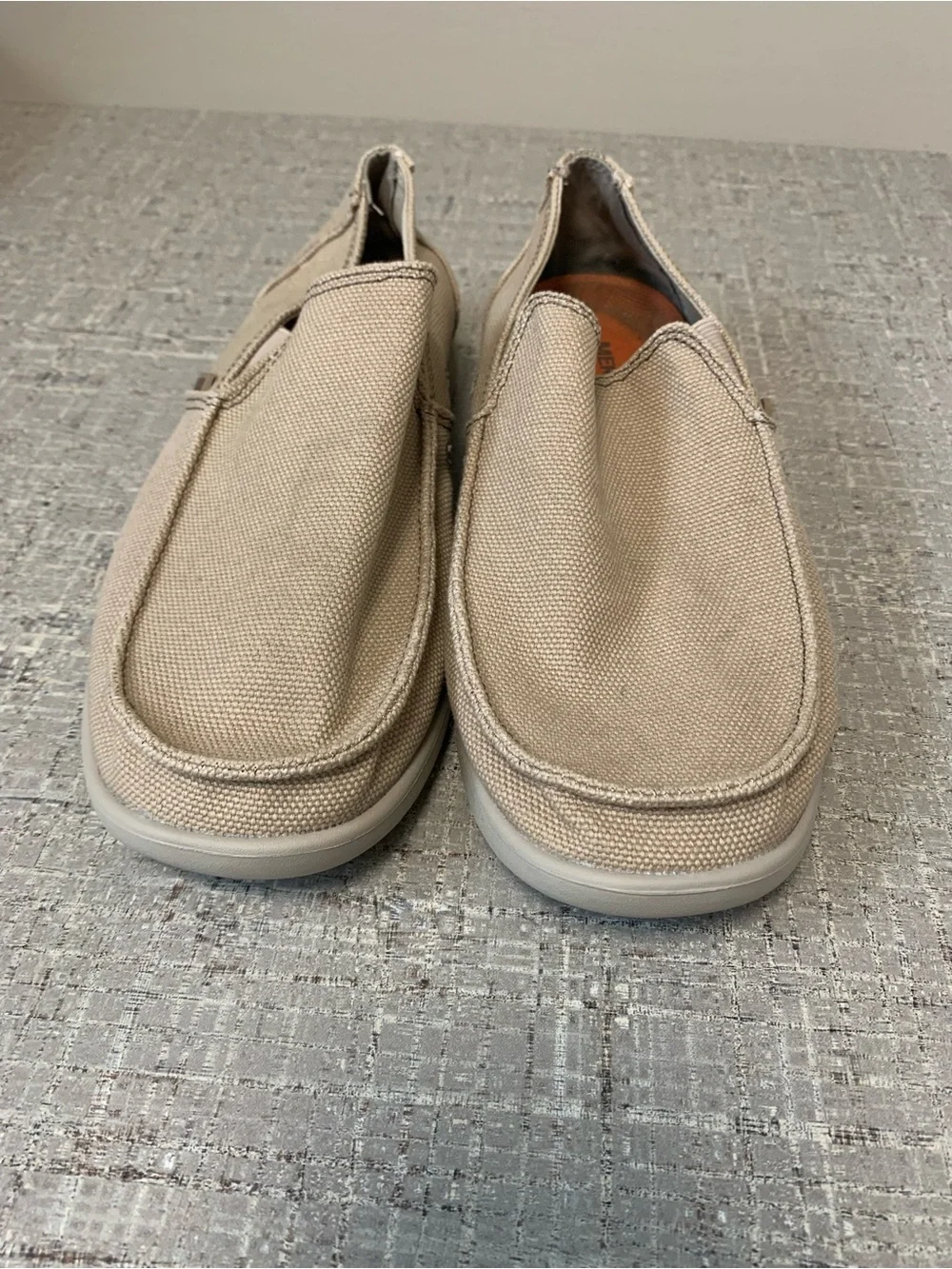 CROCS Men's Tan Canvas Slip-On Loafers